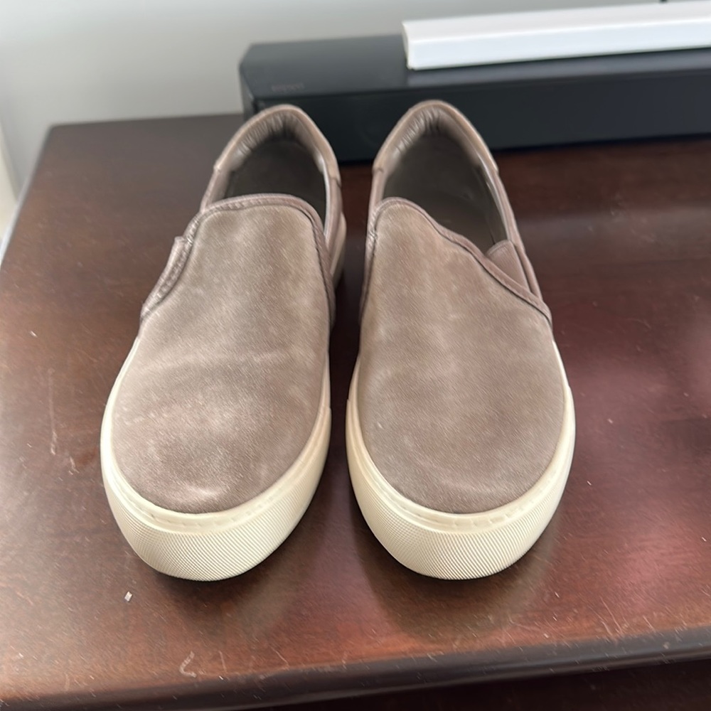 Grey suede UGG slip on sneakers